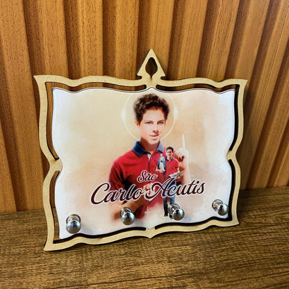 PORTA CHAVE RESINADO SÃO CARLO ACUTIS 14CM (1 UNIDADE)