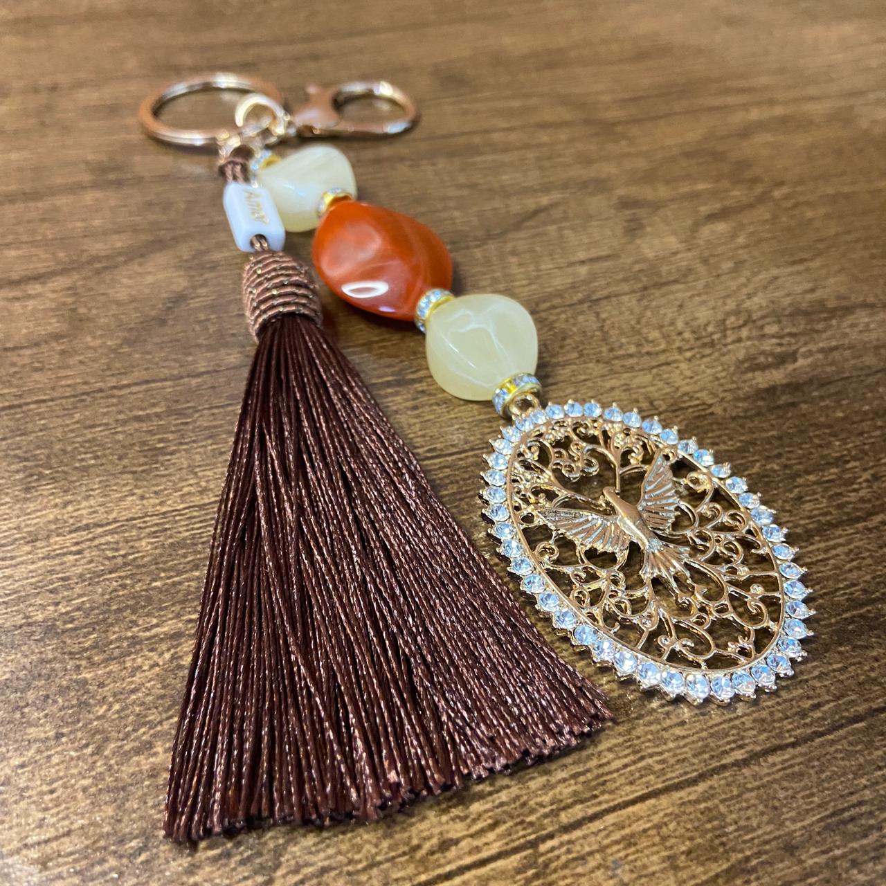 CHAVEIRO DE PEDRARIAS DIVINO ESPÍRITO SANTO COM STRASS (1 UNIDADE)