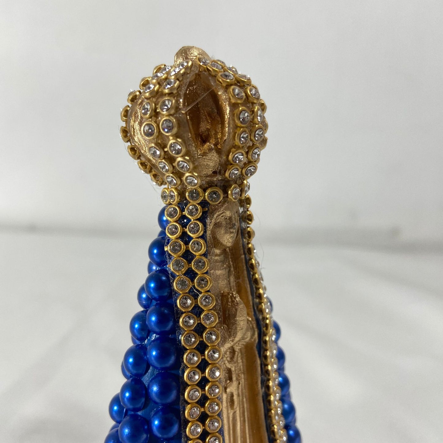 IMAGEM DE GESSO NOSSA SENHORA APARECIDA PÉROLA AZUL 10,5CM (1 UNIDADE)