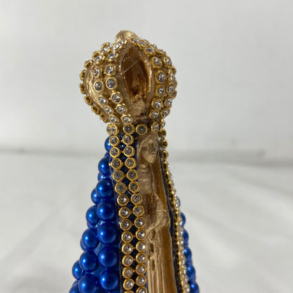 IMAGEM DE GESSO NOSSA SENHORA APARECIDA PÉROLA AZUL 10,5CM (1 UNIDADE)
