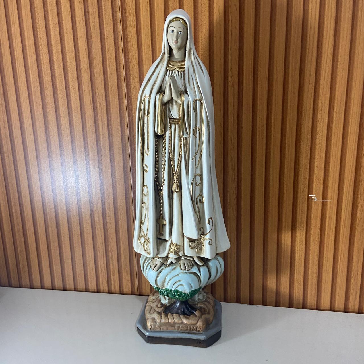 IMAGEM DE GESSO NOSSA SENHORA DE FÁTIMA 50CM (1 UNIDADE)