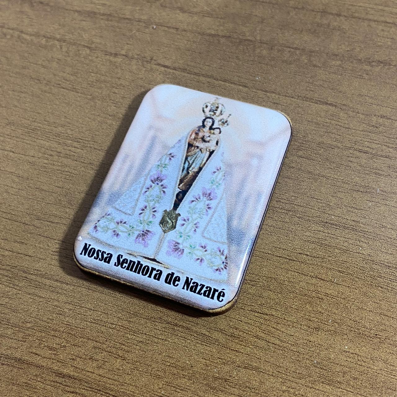 IMÃ MDF QUADRADO RESINADO NOSSA SENHORA DE NAZARÉ (3 UNIDADES)