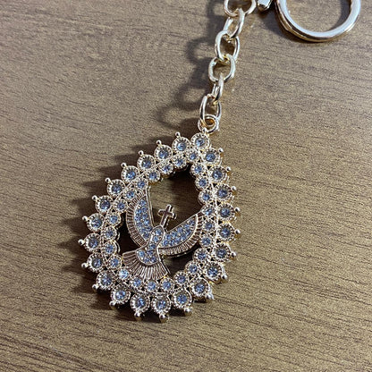 CHAVEIRO LUXO DIVINO ESPÍRITO SANTO GOTA COM STRASS  (6 UNIDADES)