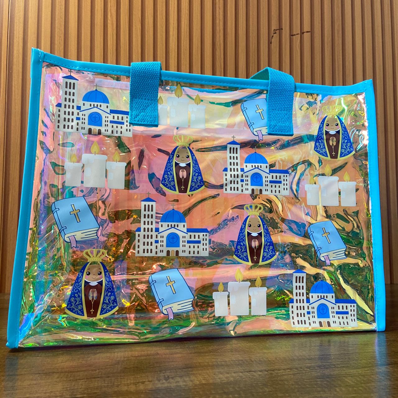 BOLSA DE PLÁSTICO FURTA-COR  NOSSA SENHORA APARECIDA COM ZIPPER 30X40CM  (1 UNIDADE)