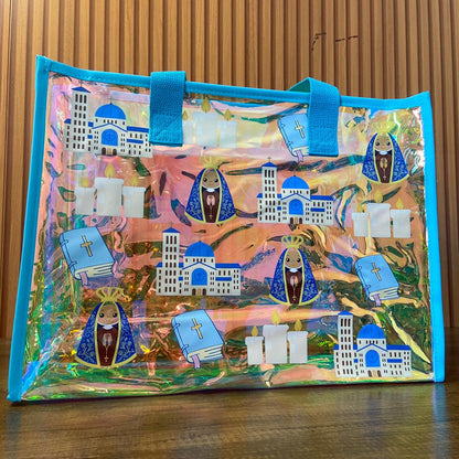 BOLSA DE PLÁSTICO FURTA-COR  NOSSA SENHORA APARECIDA COM ZIPPER 30X40CM  (1 UNIDADE)