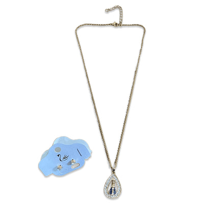 CORRENTE DOURADA COM BRINCO PONTA DE LUZ NOSSA SENHORA APARECIDA MOD 02  ( 1 UNIDADE)