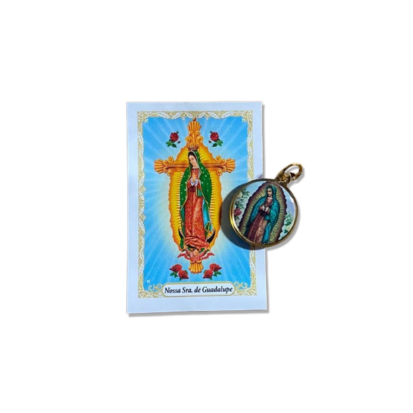 MEDALHA DUPLA FACE NOSSA SENHORA DE GUADALUPE (12 UNIDADES)