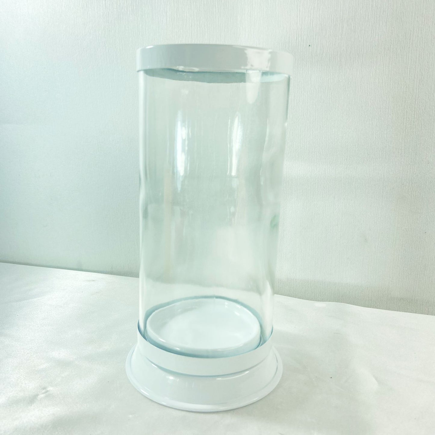 PORTA VELA DE VIDRO G BRANCO 18CM (1 UNIDADE)