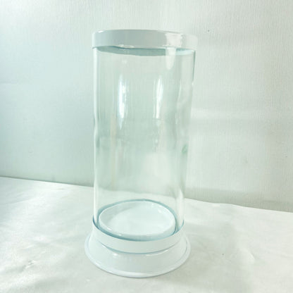 PORTA VELA DE VIDRO G BRANCO 18CM (1 UNIDADE)