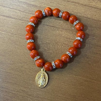 PULSEIRA PÉROLA NOSSA SENHORA DAS GRAÇAS 08MM MOD-2 (03 UNIDADES)