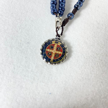 TERÇO PULSEIRA MIÇANGA MEDALHA SÃO BENTO (6 UNIDADES)