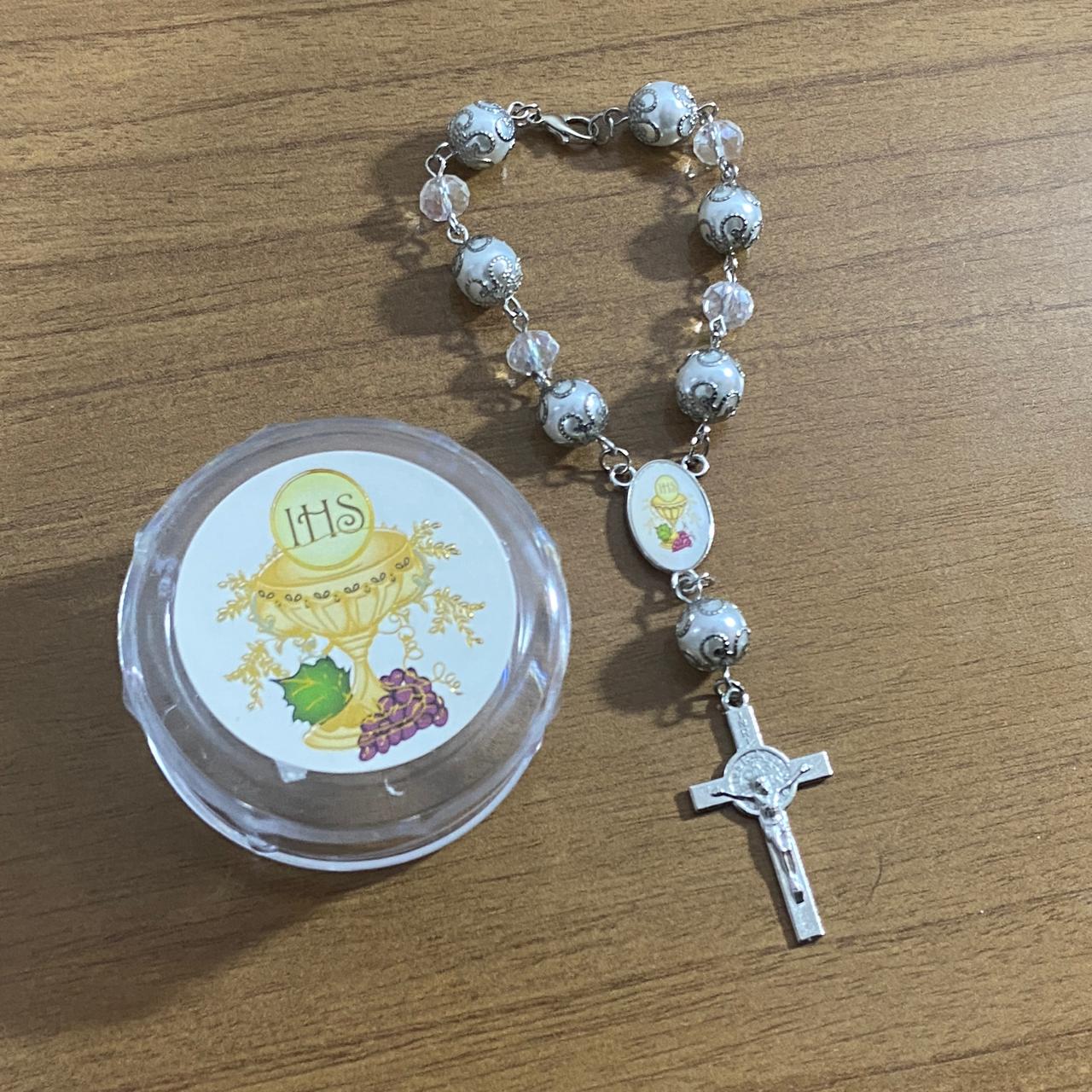 DEZENA PÉROLA EUCARISTIA 15CM (6 UNIDADES)