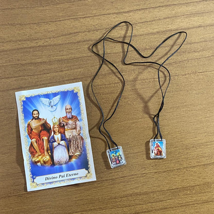 ESCAPULÁRIO CORDINHA NOSSA SENHORA DO CARMO E DIVINO PAI ETERNO (12 UNIDADES)