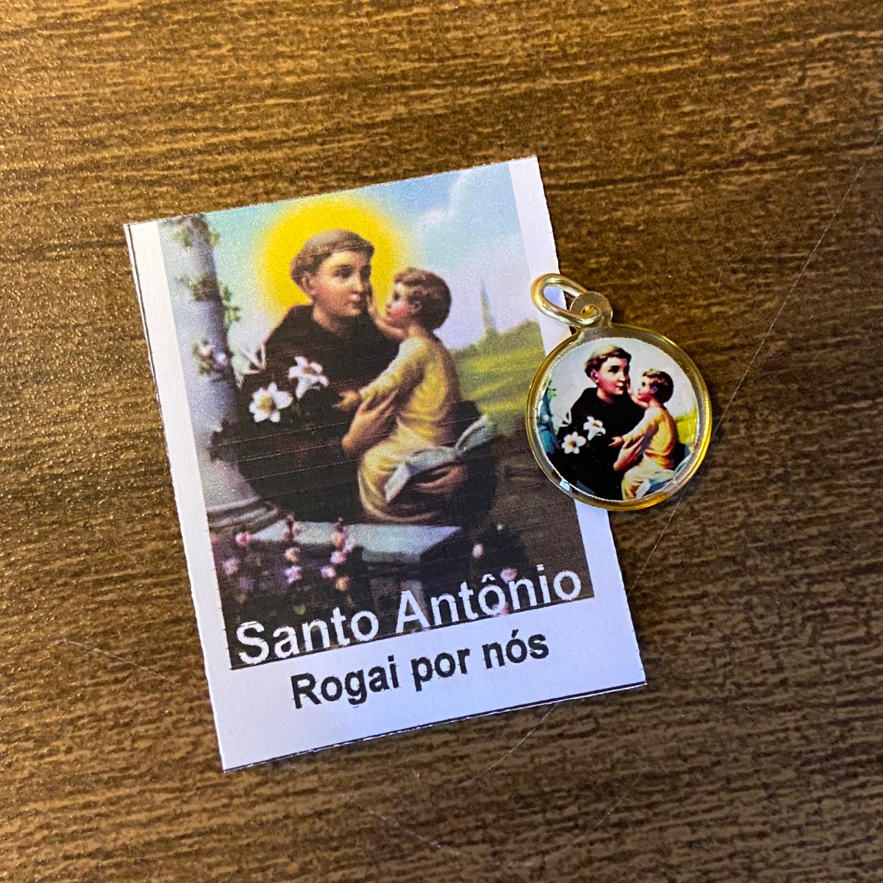 MEDALHA DUPLA FACE SANTO ANTÔNIO (12 UNIDADES)