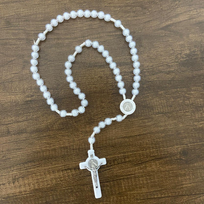 TERÇO NOSSA SENHORA APARECIDA  BRANCO 10MM (6 UNIDADES)