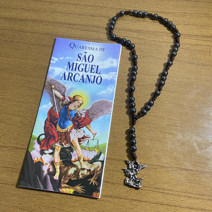 TERÇO DE HEMATITA SÃO MIGUEL ARCANJO 6MM (3 UNIDADES)