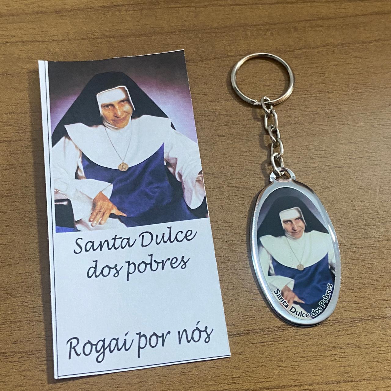 CHAVEIRO METAL OVAL RESINADO SANTA DULCE DOS POBRES  (6 UNIDADES)