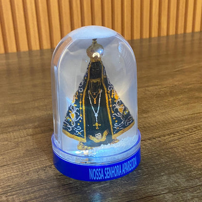 ENFEITE DE MESA GLOBO DE NEVE NOSSA SENHORA APARECIDA - MOD2 (1 UNIDADE)