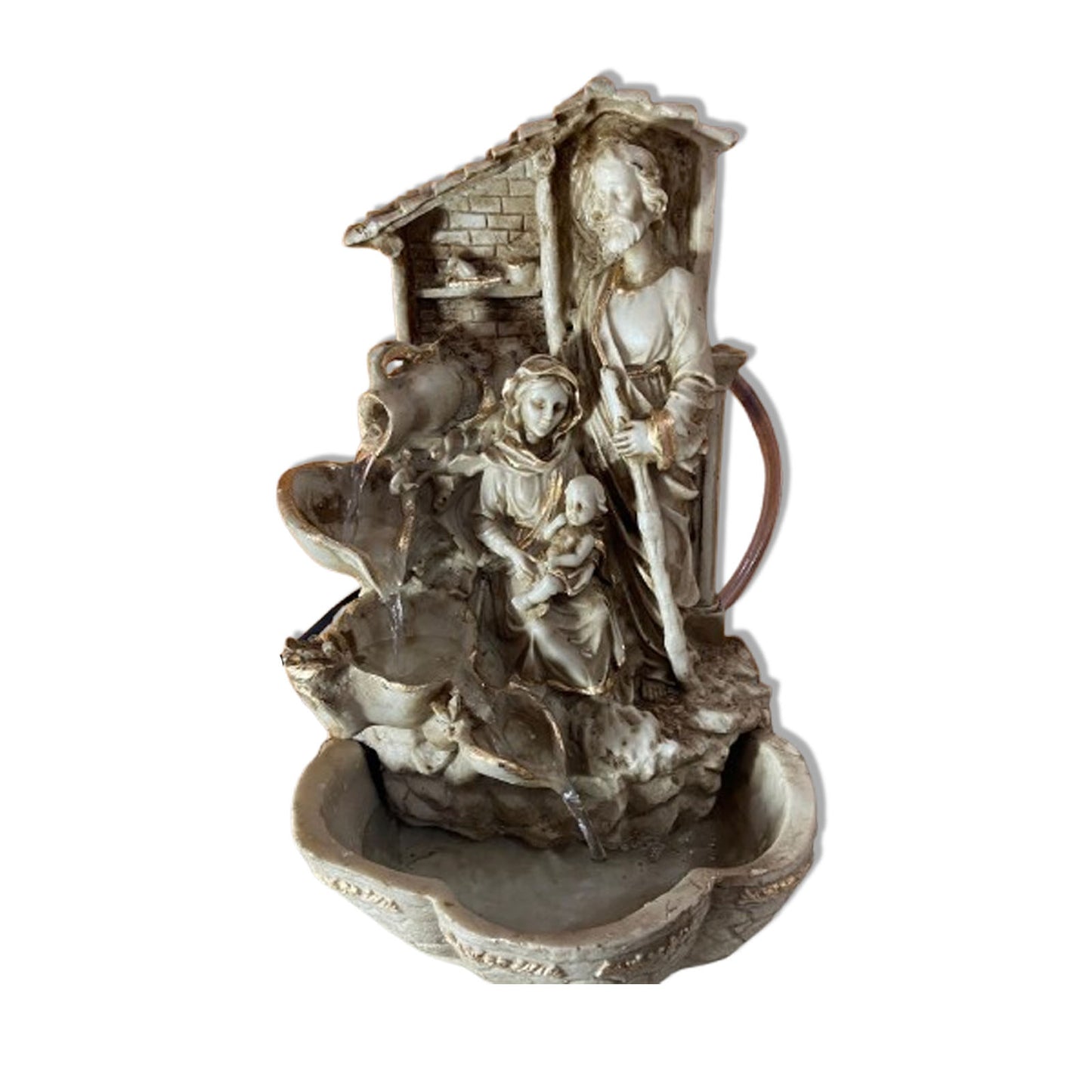 FONTE DE RESINA NACIONAL SAGRADA FAMÍLIA MOD2 33CM (1 UNIDADE)