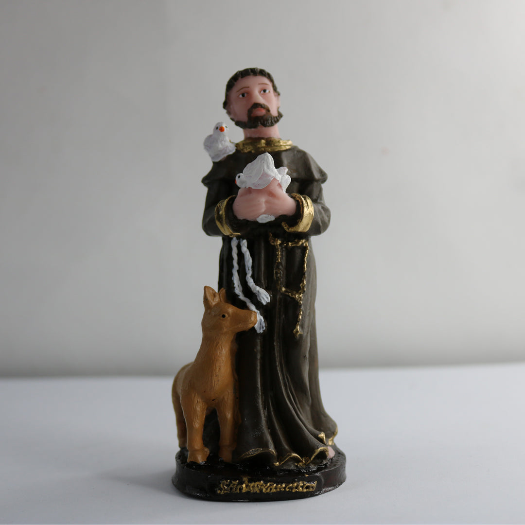 IMAGEM DE RESINA NACIONAL SÃO FRANCISCO DE ASSIS 14CM (1 UNIDADE)