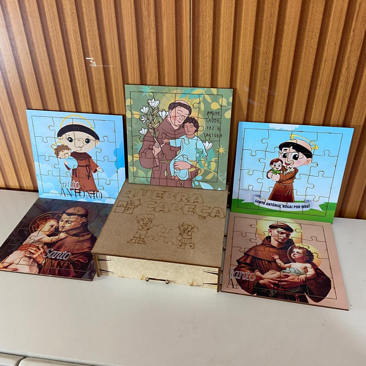 KIT QUEBRA CABEÇA INFANTIL MDF SANTO ANTÔNIO (5 UNIDADE)