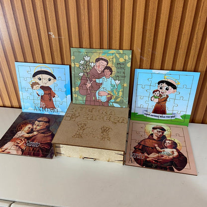KIT QUEBRA CABEÇA INFANTIL MDF SANTO ANTÔNIO (5 UNIDADE)