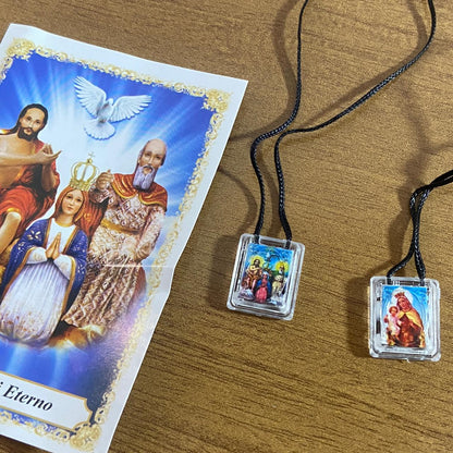 ESCAPULÁRIO CORDINHA NOSSA SENHORA DO CARMO E DIVINO PAI ETERNO (12 UNIDADES)