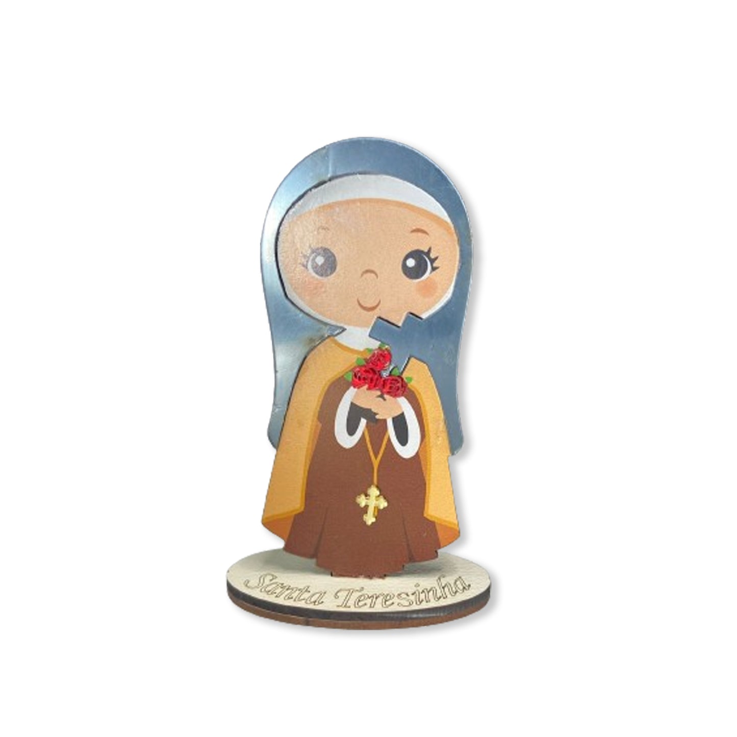 IMAGEM MDF INFANTIL SANTA TERESINHA COM ACRÍLICO 12CM (1 UNIDADE)