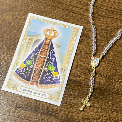 TERÇO MIÇANGA NOSSA SENHORA APARECIDA 4MM (1UNIDADE)