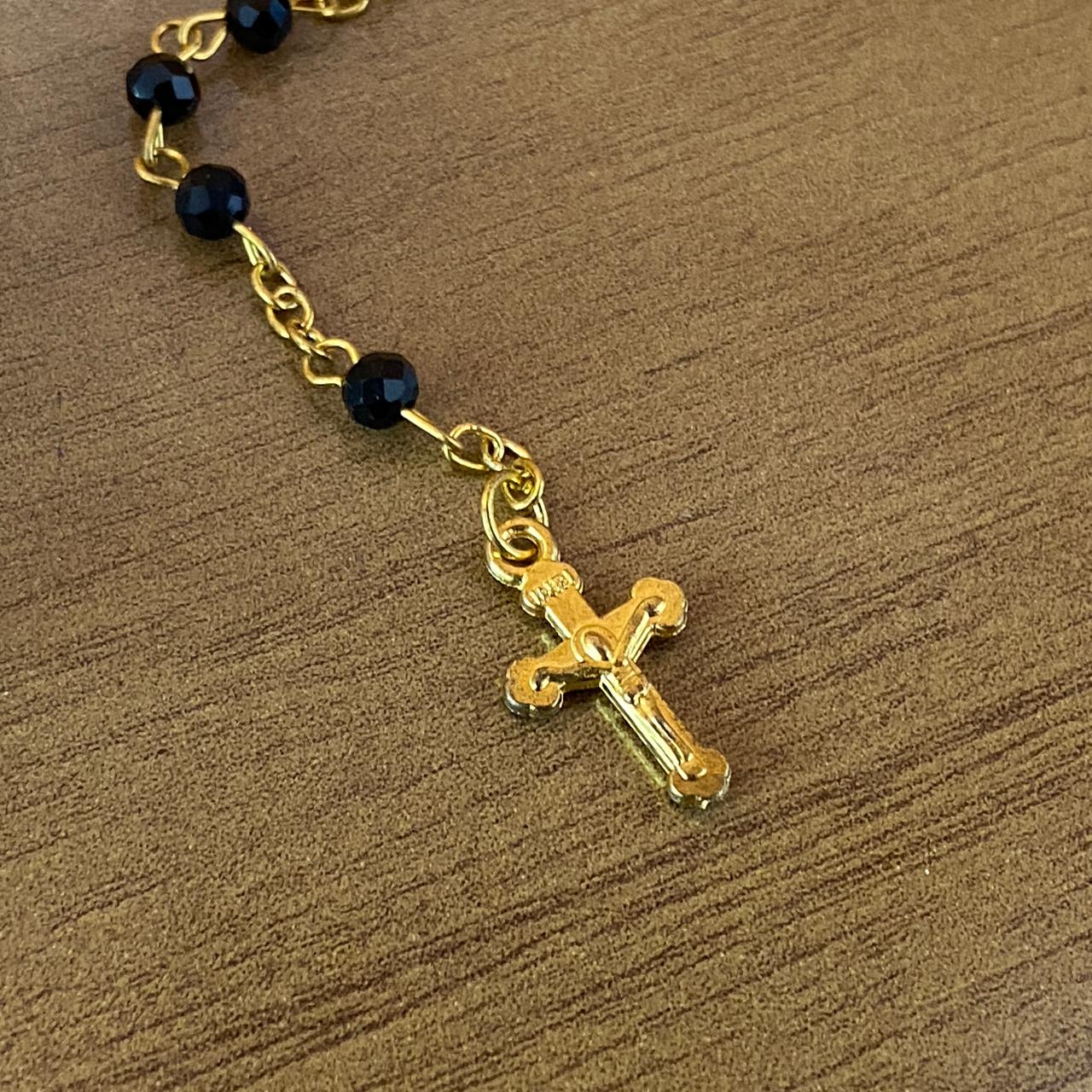 TERÇO CRISTAL NOSSA SENHORA APARECIDA CORES SORTIDAS MOD3 4MM  ( 6 UNIDADES)