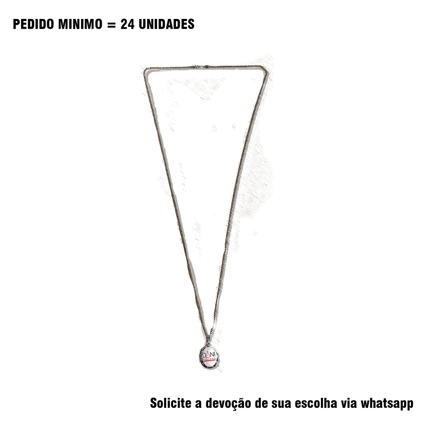 CORRENTE INOX COM MEDALHA RESINADA PERSONALIZADA  (1 UNIDADE)