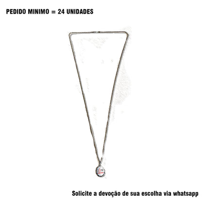 CORRENTE INOX COM MEDALHA RESINADA PERSONALIZADA  (1 UNIDADE)