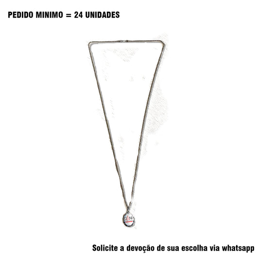 CORRENTE INOX COM MEDALHA RESINADA PERSONALIZADA  (1 UNIDADE)