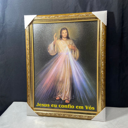 QUADRO COM MOLDURA RESINADO JESUS MISERICORDIOSO 45CMX35CM (1 UNIDADE)