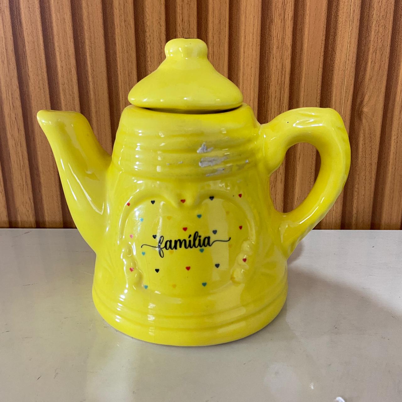 BULE DE PORCELANA AMARELO FAMÍLIA 600ML (1 UNIDADE)