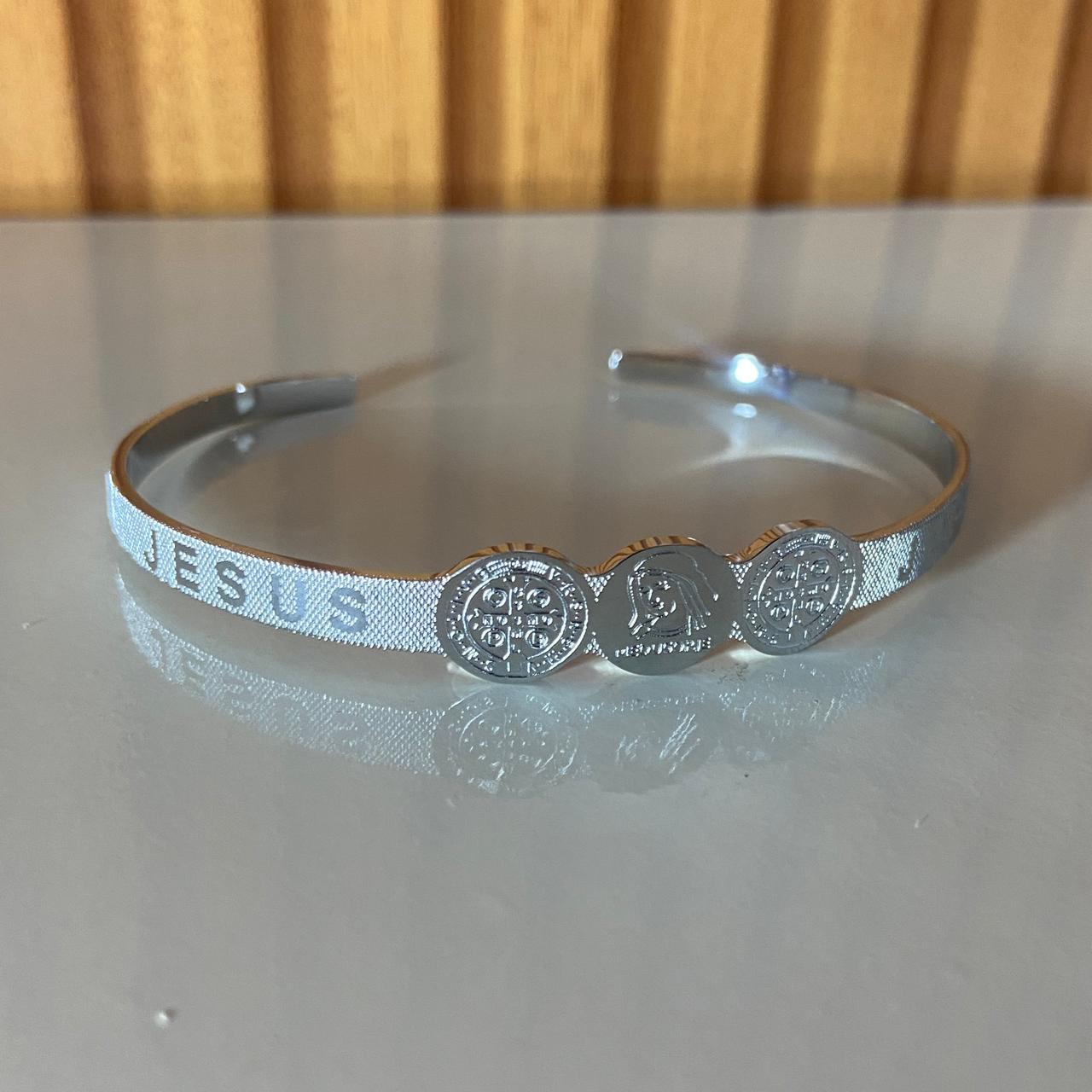 BRACELETE AÇO INOX  MEDIUGORIE  (1 UNIDADE)