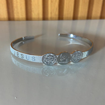 BRACELETE AÇO INOX  MEDIUGORIE  (1 UNIDADE)
