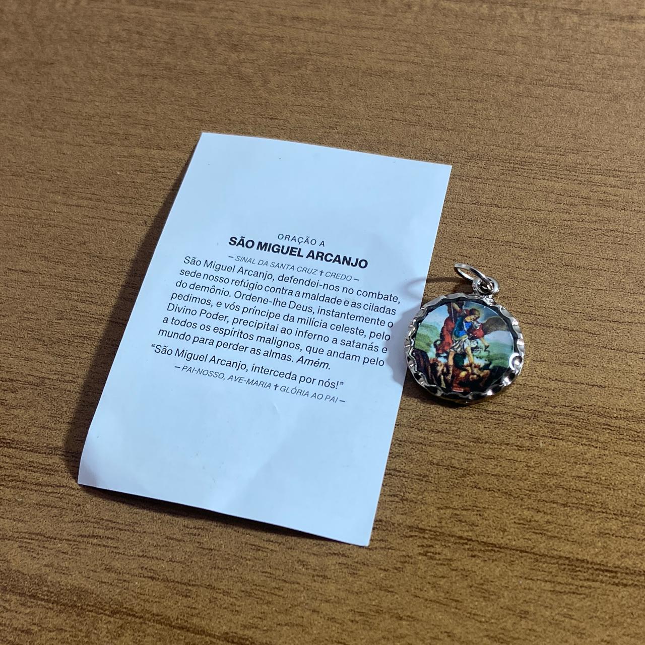 MEDALHA NÍQUEL RESINADA SÃO MIGUEL ARCANJO (6 UNIDADE)