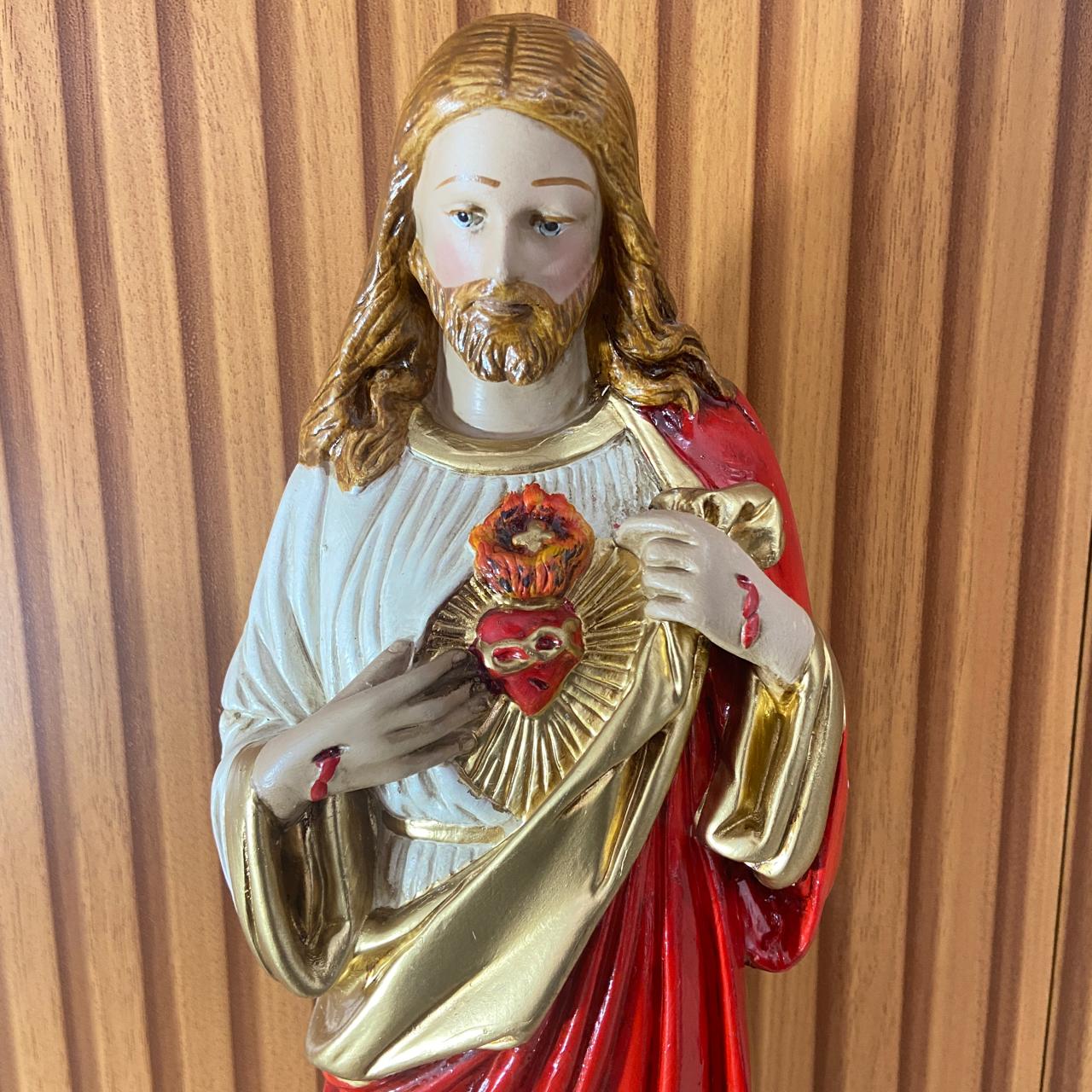 IMAGEM DE GESSO SAGRADO CORAÇÃO DE JESUS 41CM (1 UNIDADE)