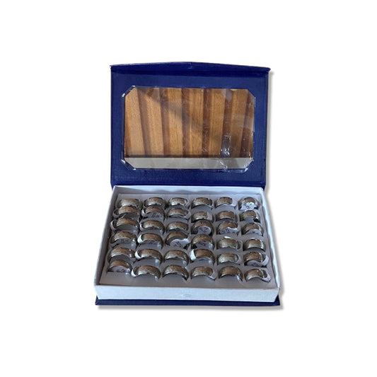 ANEL AÇO INOX COM ORAÇÃO DO PAI NOSSO MOD3  (36 UNIDADES)