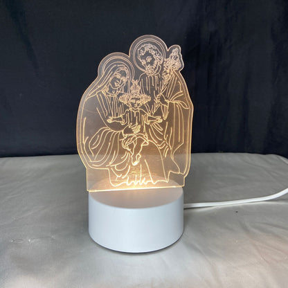 ABAJUR COM LED SAGRADA FAMÍLIA 19CM (1 UNIDADE)