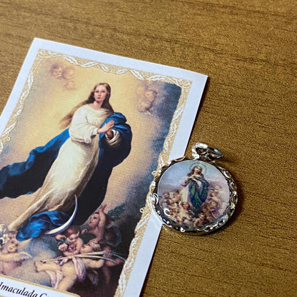 MEDALHA NÍQUEL RESINADA NOSSA SENHORA DA IMACULADA CONCEIÇÃO (6 UNIDADE)