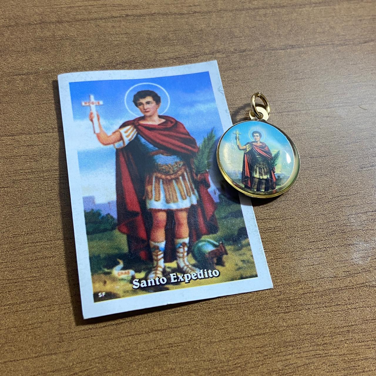 MEDALHA DUPLA FACE SANTO EXPEDITO (12 UNIDADES)