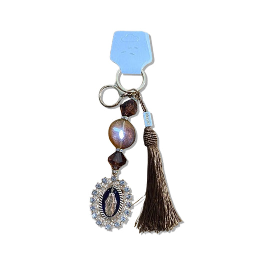 CHAVEIRO DE PEDRARIAS NOSSA SENHORA DAS GRAÇAS COM STRASS (1 UNIDADE)