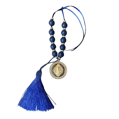 DEZENA PÉROLA AZUL MEDALHA SÃO BENTO 15MM (1 UNIDADE)