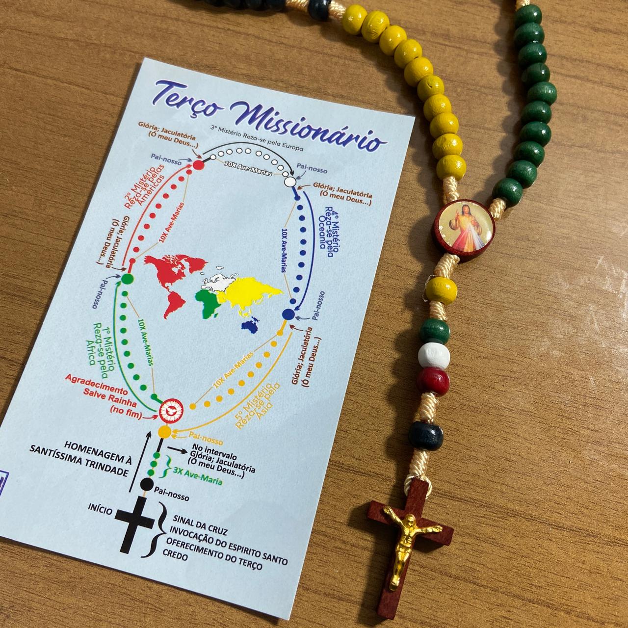 TERÇO DE MADEIRA MISSIONÁRIO (3 UNIDADES)