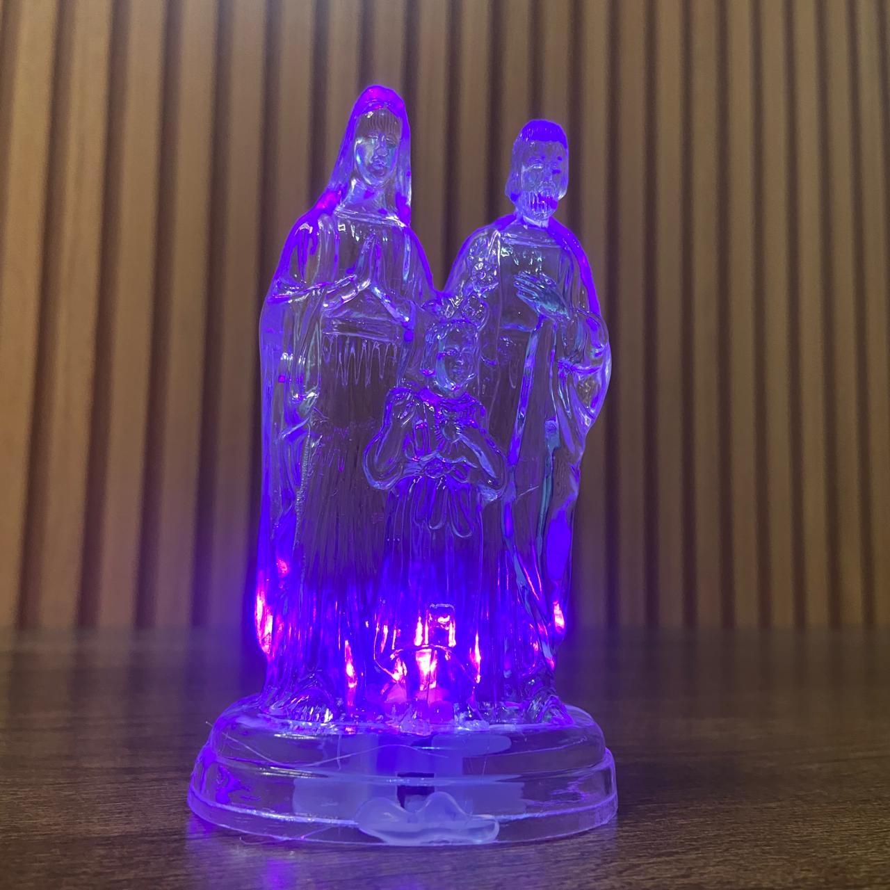 IMAGEM DE ACRÍLICO SAGRADA FAMÍLIA COM LED 11CM (1 UNIDADE)
