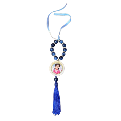 DEZENA PÉROLA AZUL SÃO CARLO ACUTIS RESINADO 14MM (1 UNIDADE)