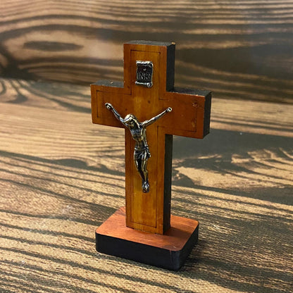 CRUCIFIXO MADEIRA DE MESA 9,0CM (1 UNIDADE)