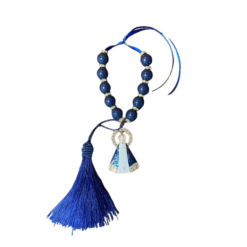 DEZENA PÉROLA AZUL NOSSA SENHORA APARECIDA 15MM (1 UNIDADE)